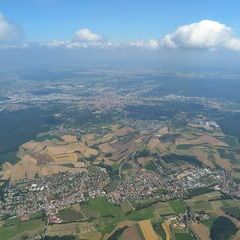 Flugwegposition um 10:55:21: Aufgenommen in der Nähe von Bamberg, Deutschland in 1436 Meter